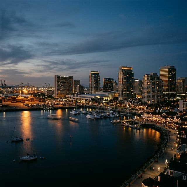 Long Beach Skyline at Dusk