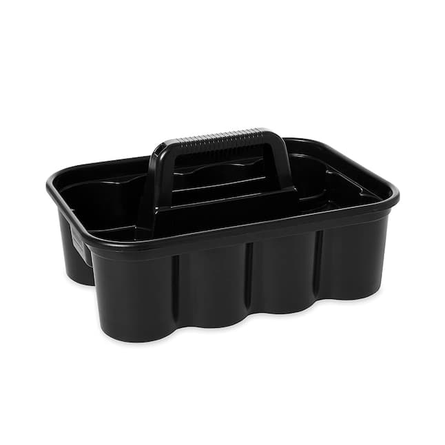 Rubbermaid two-compartment cleaning caddy in black