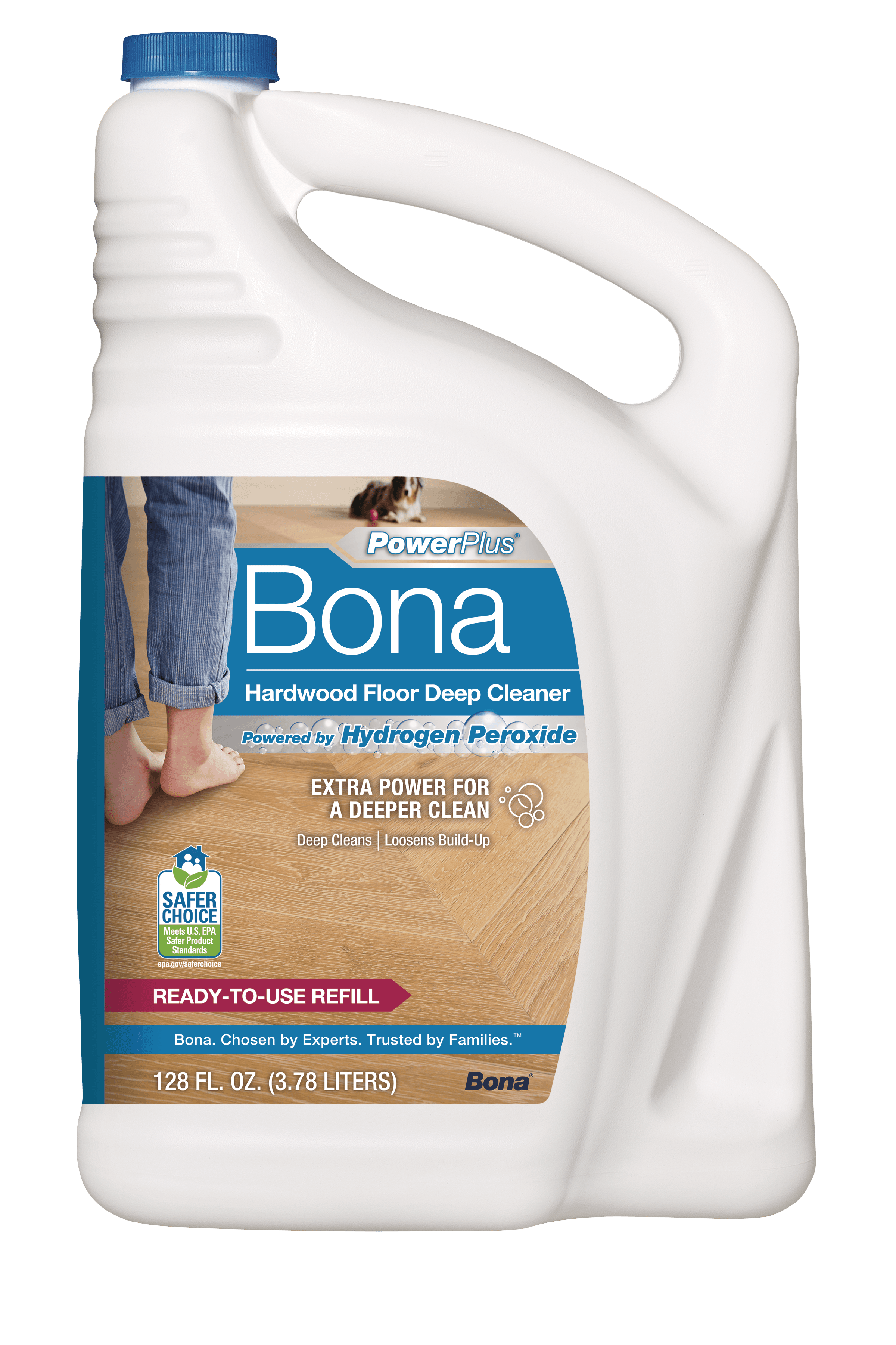 Bona PowerPlus Hardwood Floor Deep Cleaner 128-ounce refill, WM850018001